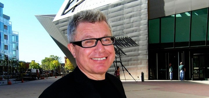 Daniel Libeskind in front of his extension to the Denver Art Museum